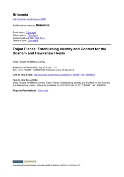 Britannia Trajan Places: Establishing Identity and Context for the