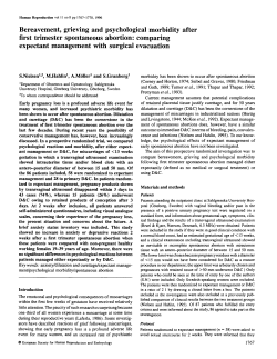 Bereavement, grieving and psychological morbidity after first
