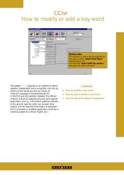 CCivr How to modify or add a key word - Alcatel