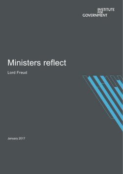 Ministers reflect - The Institute for Government