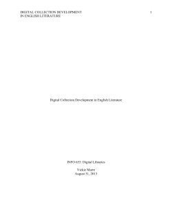 Digital Collection Development in English Literature