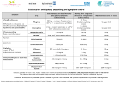 Guidance for anticipatory prescribing and symptom control