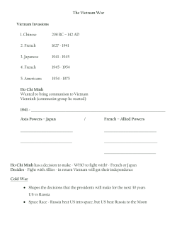 The Vietnam War Vietnam Invasions 1. Chinese 208 BC &ndash; 142 AD 2