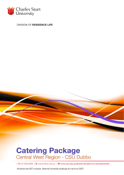Catering Package - Charles Sturt University