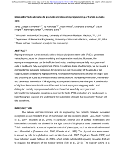 Micropatterned Substrates To Promote And Dissect