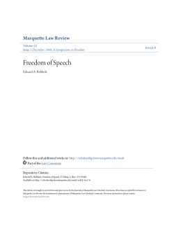 Freedom of Speech - Marquette Law Scholarly Commons