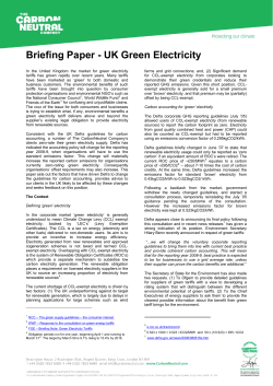 CarbonNeutral Briefing Paper on Green Electricity