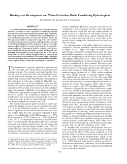 Root-System Development and Water-Extraction