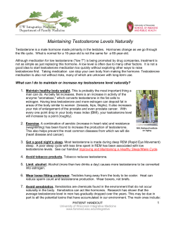 Maintaining Testosterone Levels Naturally