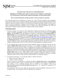 decision point review plan requirements