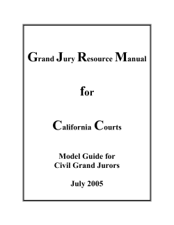 Model Grand Jury Resource Manual For California Courts