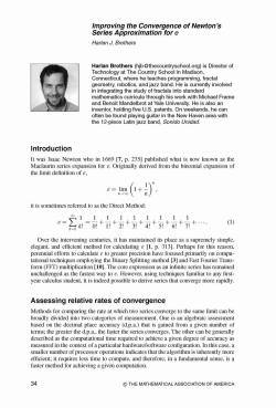 Improving the Convergence of Newton`s Series Approximation for e