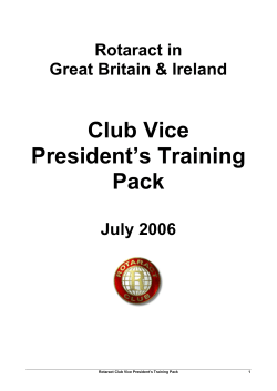 Club Vice President`s Training Pack