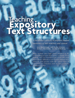 Teaching expository text structures.