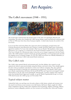 The CoBrA movement (1948 &ndash; 1951)