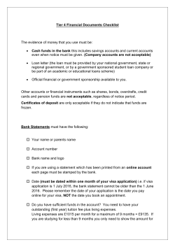 Tier 4 financial document checklist