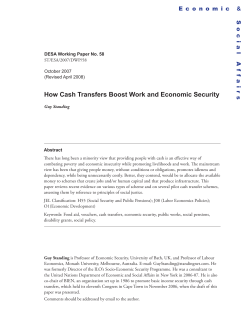 How Cash Transfers Boost Work and Economic Security