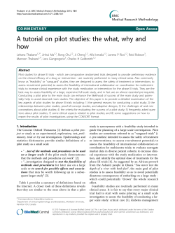 A tutorial on pilot studies