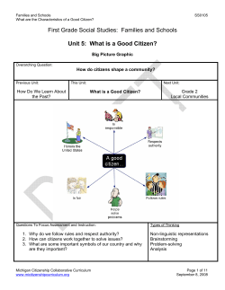 Grade 1 Social Studies Unit 5