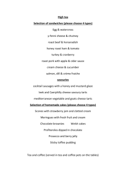 High tea Selection of sandwiches (please choose 4 types) Egg
