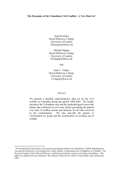 The dynamics of a civil war: the case of Colombia 1988-2002
