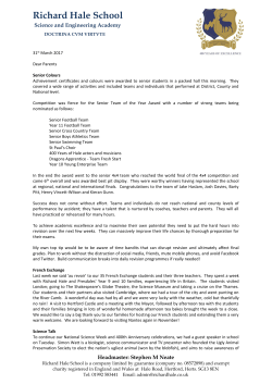 31st March, 2017 - Richard Hale School