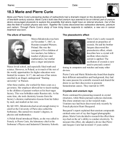 18.3 Marie and Pierre Curie - Mater Academy Lakes High School