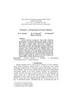 Paranoia vs. Anti-paranoia in Gravity`s Rainbow