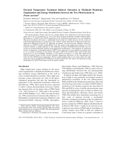 elevanted temperature treatment induced in thylakoid membrane