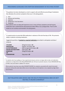 prescribing guidelines for symptom management in the dying patient
