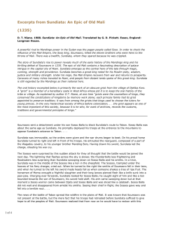 Excerpts from Sundiata: An Epic of Old Mali(1235)