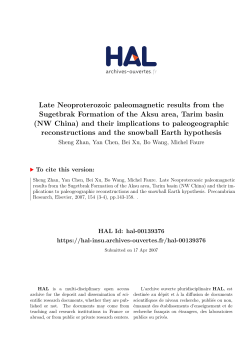 Late Neoproterozoic paleomagnetic results from the - HAL