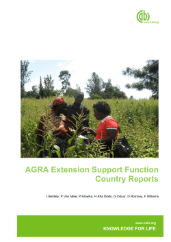 AGRA Extension Support Function Country Reports - Agro