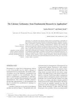 On Calcium Carbonates: from Fundamental Research to