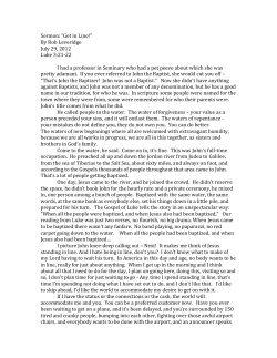 Sermon: &ldquo;Get in Line!&rdquo; - First United Church of Oak Park