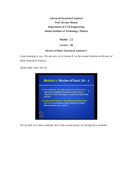 Advanced Structural Analysis Prof. Devdas Menon