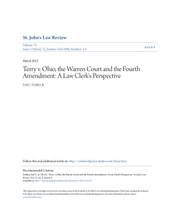 Terry v. Ohio, the Warren Court and the Fourth Amendment: A Law
