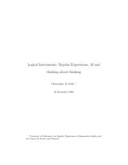 Logical Instruments: Regular Expressions, AI and thinking