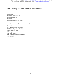 The Reading Frame Surveillance Hypothesis