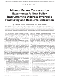 Mineral Estate Conservation Easements: A New