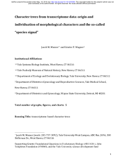 Character trees from transcriptome data: origin and individuation of