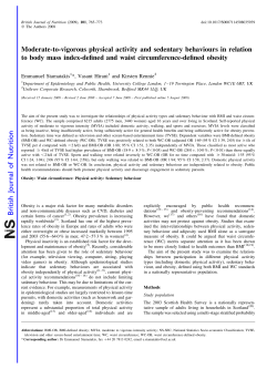 Moderate-to-vigorous physical activity and sedentary behaviours in