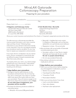 MiraLAX Gatorade Colonoscopy Preparation