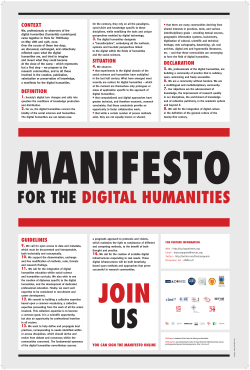 manifesto for the digital humanities context