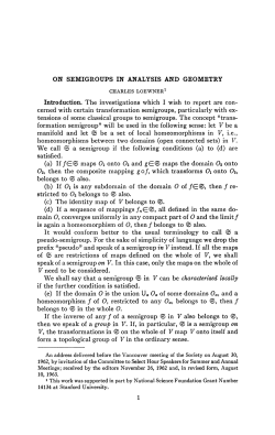 ON SEMIGROUPS IN ANALYSIS AND GEOMETRY