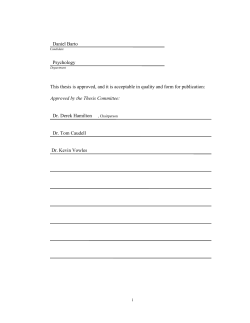 Daniel Barto Psychology This thesis is approved, and it is