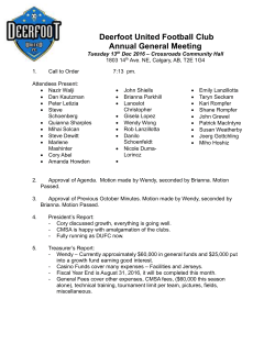 AGM &ndash; December 13th, 2016