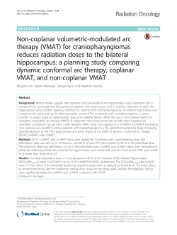 Non-coplanar volumetric-modulated arc therapy (VMAT)