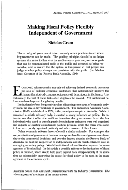 Making Fiscal Policy Flexibly Independent of - ANU Press