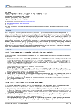 Measuring Replicative Life Span in the Budding